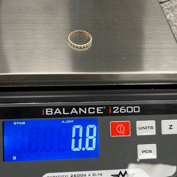 Beaded 10k Gold Stackable Ring - Picture 7 of 12